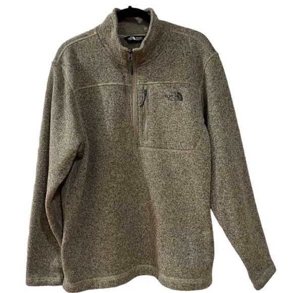 The North Face Taupe Quarter Zip Fleece Pullover - Picture 2 of 6